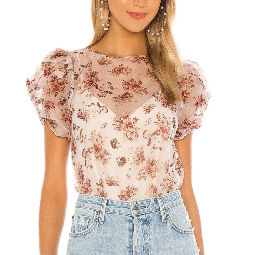 CAMI NYC 100% silk Louisa bodysuit in vintage flora